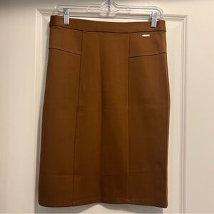 Tahari Brown Knee-Length Pencil Skirt for Work